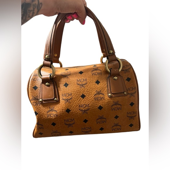 Authentic MCM Visetos Small Boston Bag - Picture 5 of 6